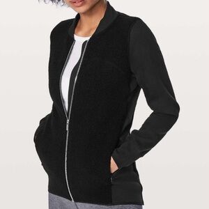 Lululemon Stand Out Black Sherpa Zip Up Jacket